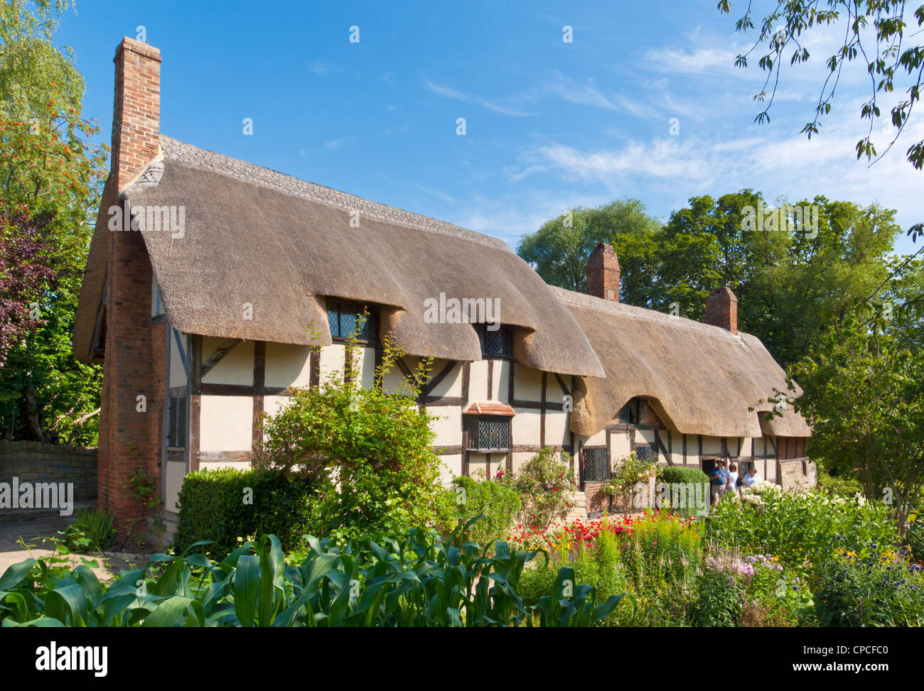 Anne Hathaway Reetdachhaus Shottery in der Nähe von Stratford-upon-Avon Warwickshire England UK GB EU Europa Stockfoto