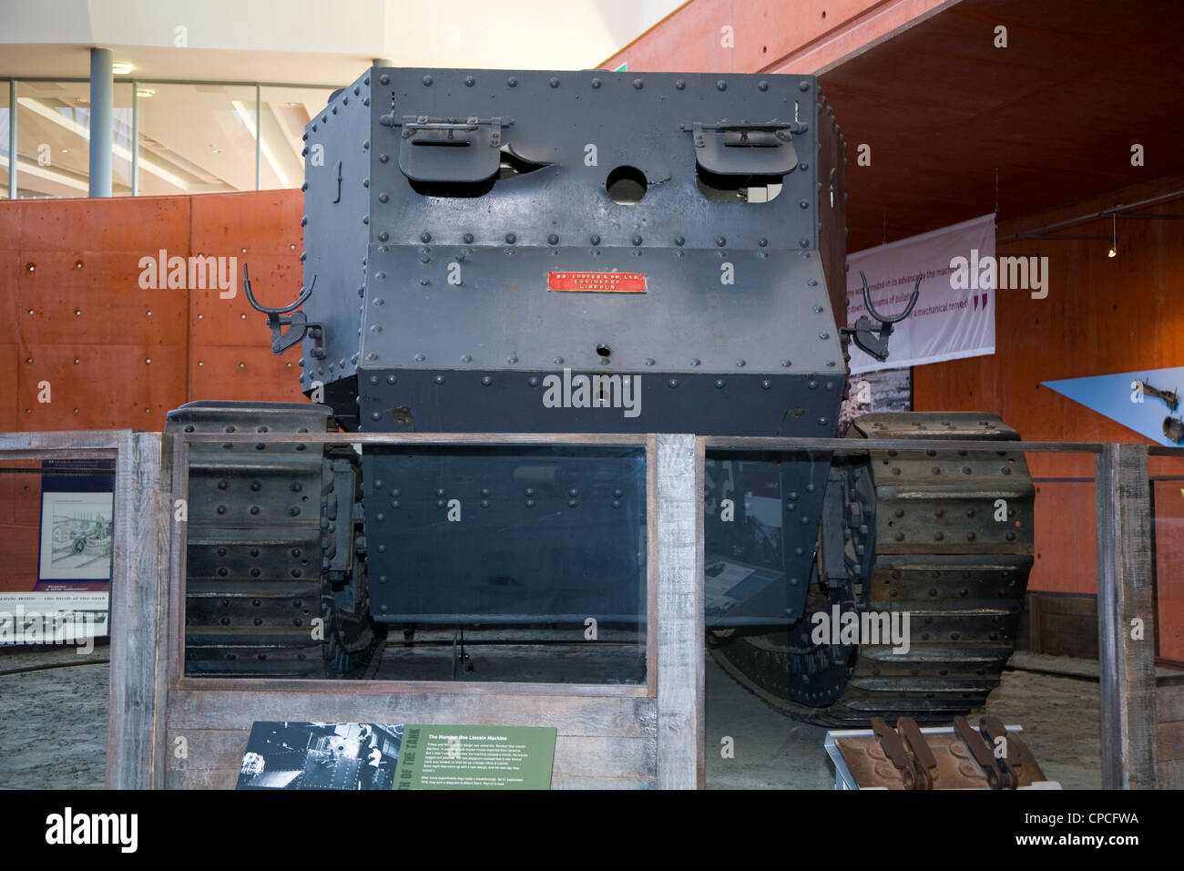 Ersten Weltkrieg Nummer 1 Lincoln Machine. Tank war ein Prototyp-Entwicklung-Fahrzeug im WWI The Tank Museum in Bovington Dorset UK Stockfoto