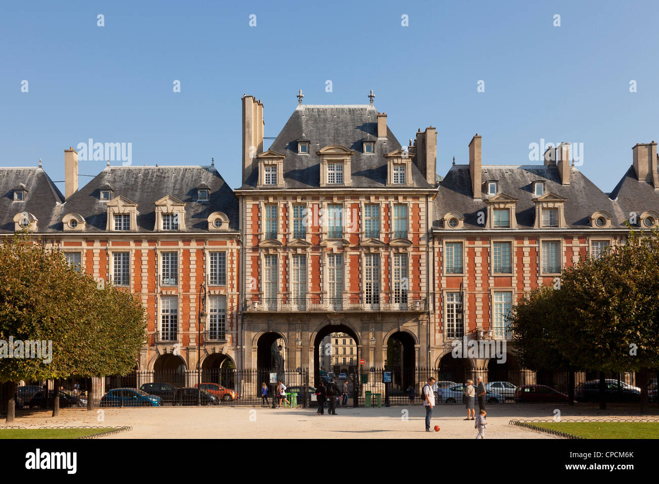 Place des Vosges. Paris, Frankreich. Stockfoto