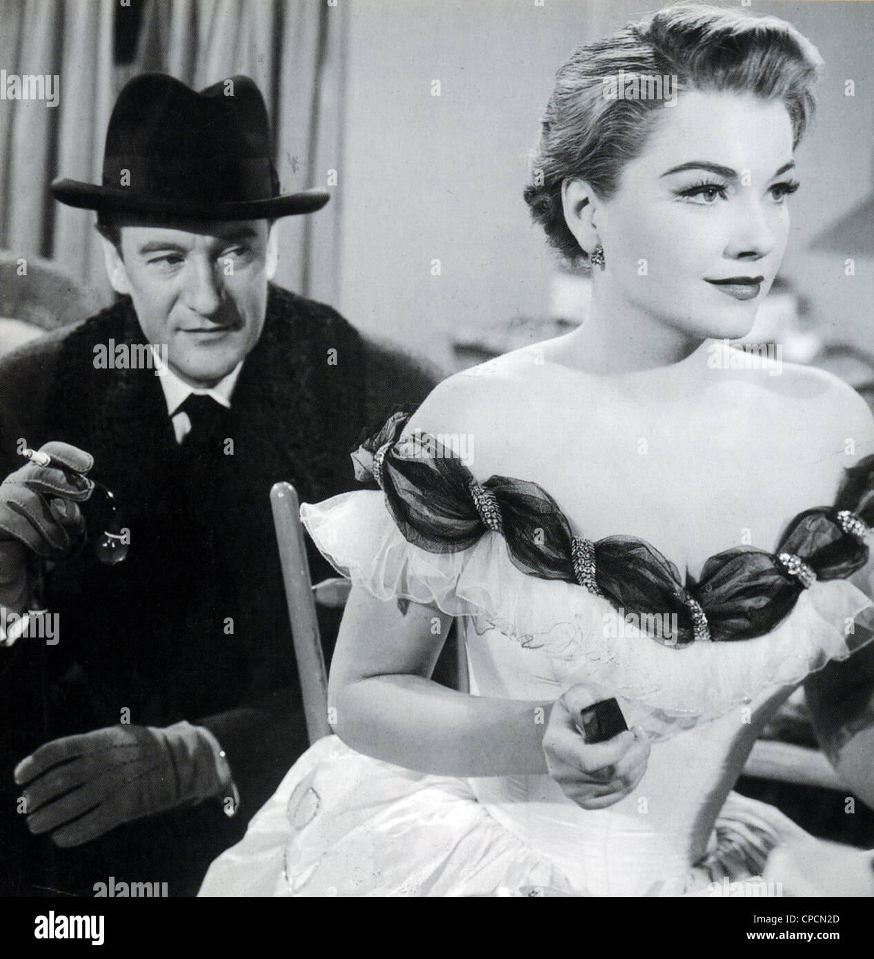 ALL ABOUT EVE 1950 TCF film mit George Sanders als Addison DeWitt und Anne Baxter als Eve Harrington Stockfoto