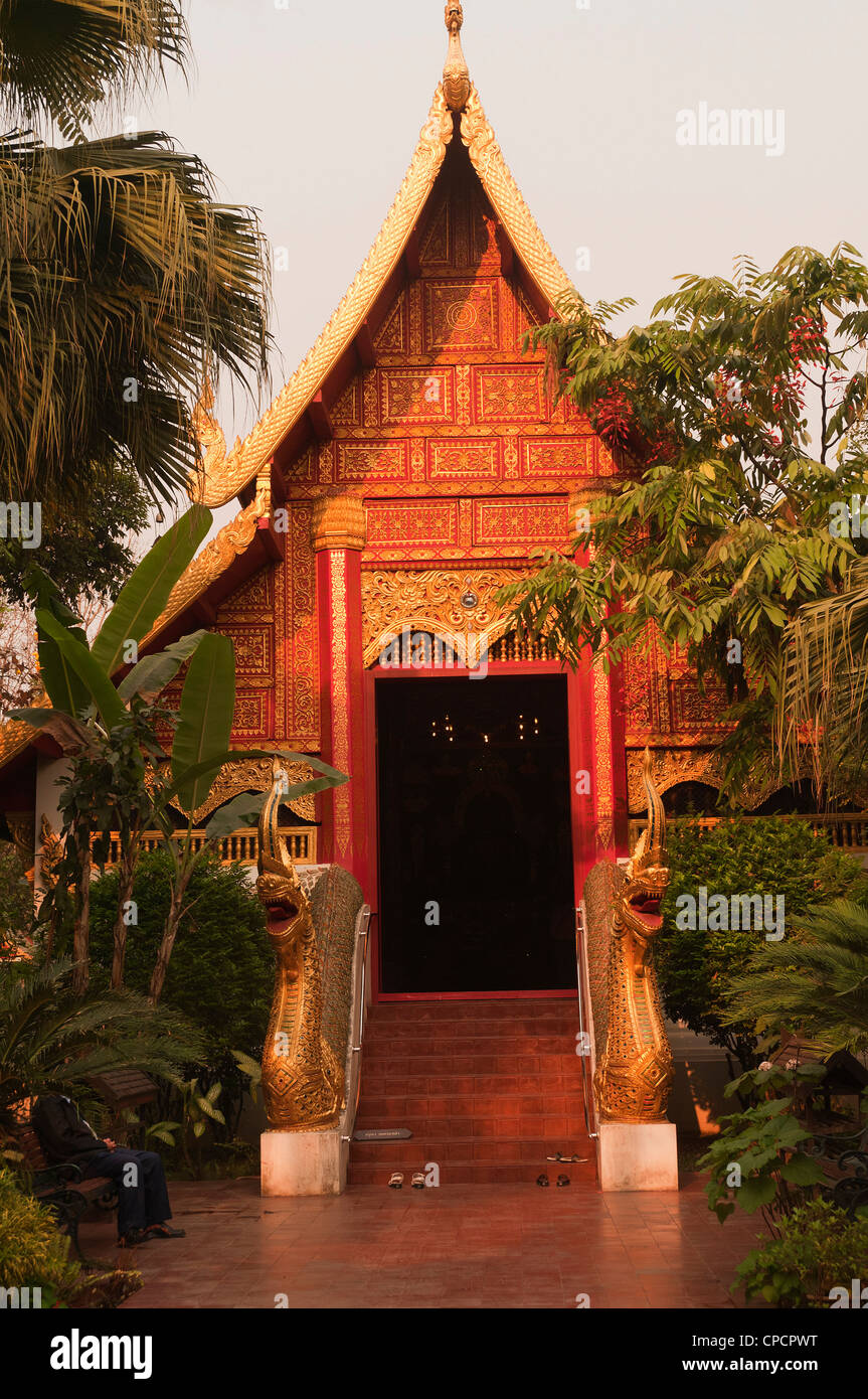 Elk208-5059 Thailand, Chiang Rai, Wat Phra Kaew, viharn Stockfoto