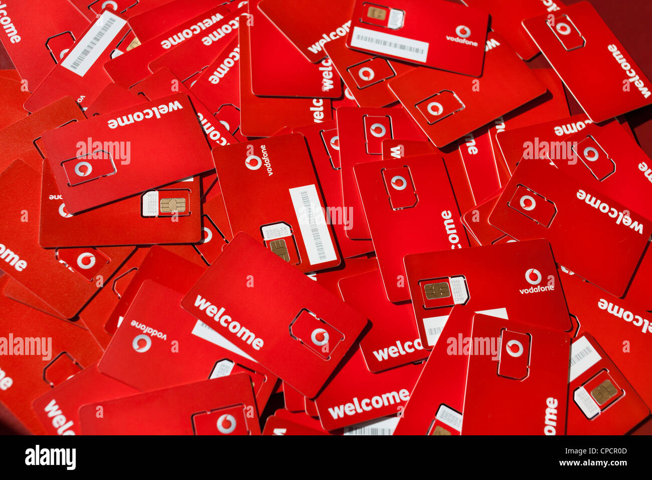 Vodafone SIM-Karten Stockfoto