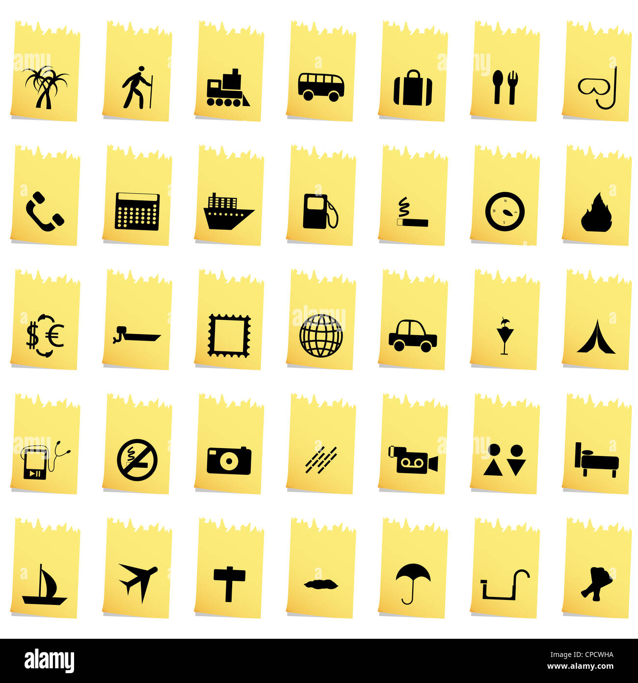 Reise-Set von verschiedenen Vektor-Web-icons Stockfoto