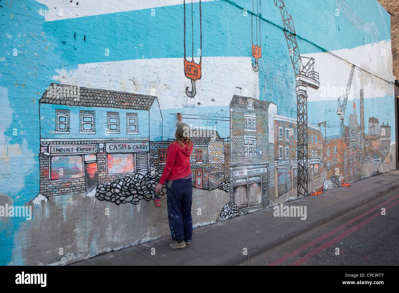 Brick Lane und East London Shoreditch Stockfoto