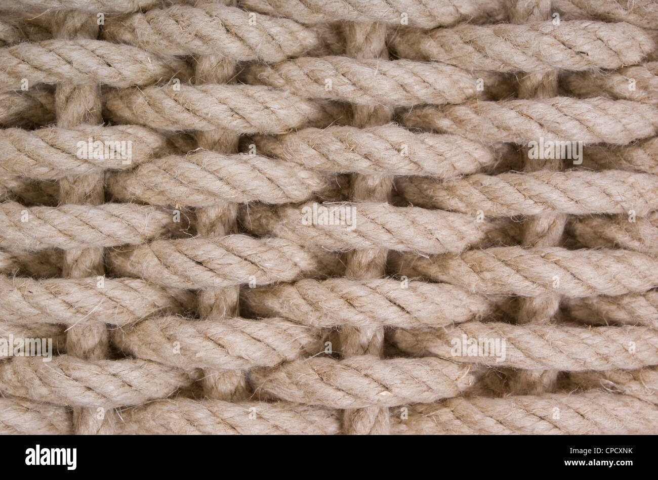 verflechten sich braune natürliche Seil als Hintergrund Stockfoto