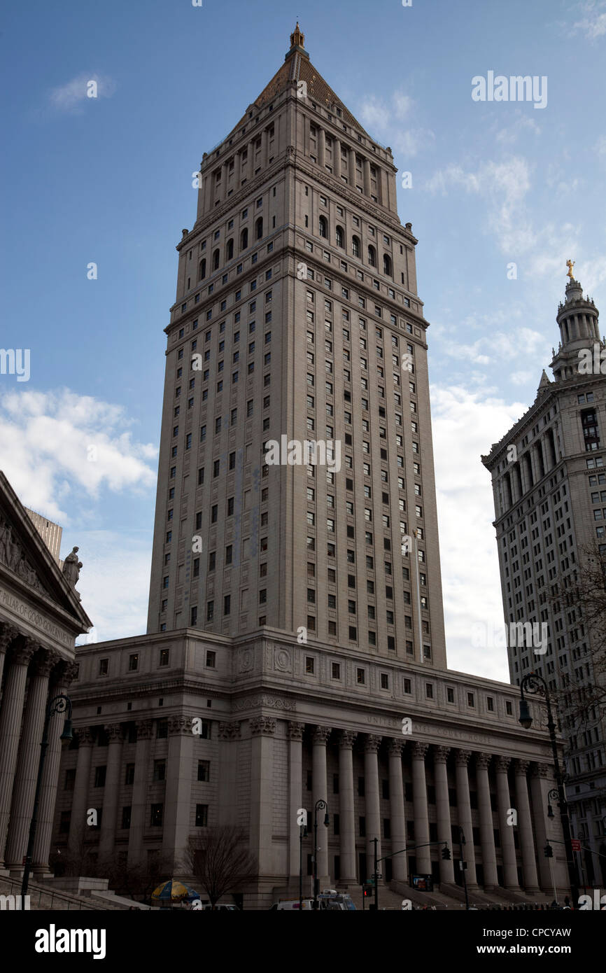 Thurgood Marshall United States Courthouse 40 Foley Square in Manhattan, New York City. Von Cass Gilbert entworfen. Stockfoto