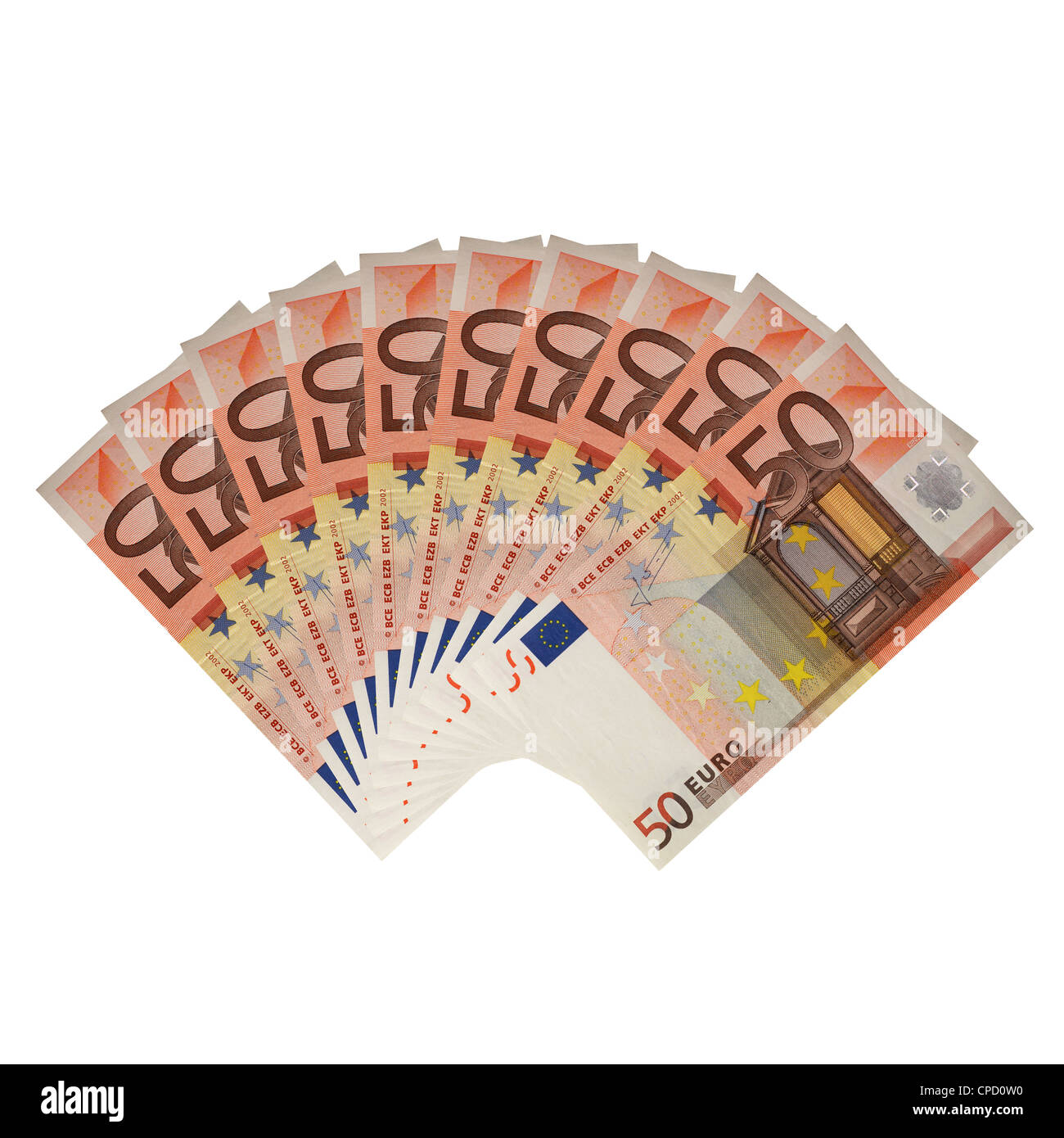 Fan von 59 Euro-Banknoten Stockfoto
