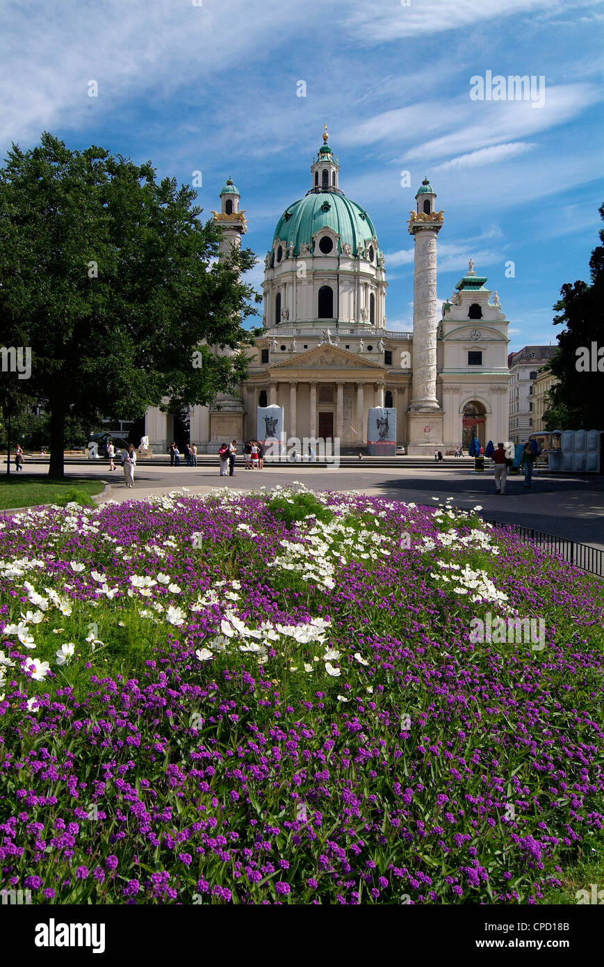 Karlsplatz und Karlskirche, Wien, Austria, Europe Stockfoto
