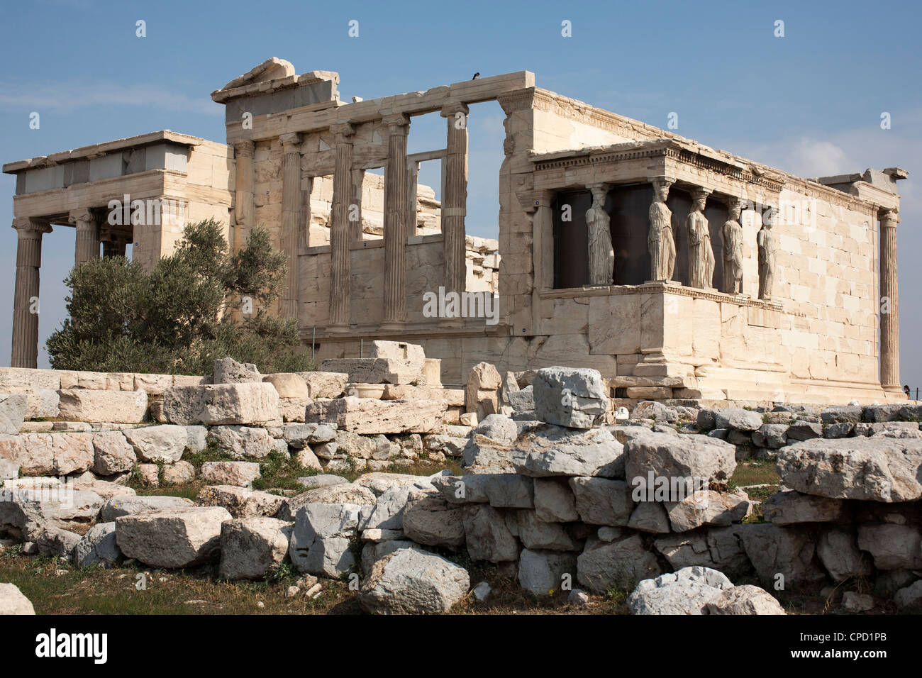 Erechtheion, griechische Tempel, die Akropolis von Athen in Griechenland, Europa Stockfoto