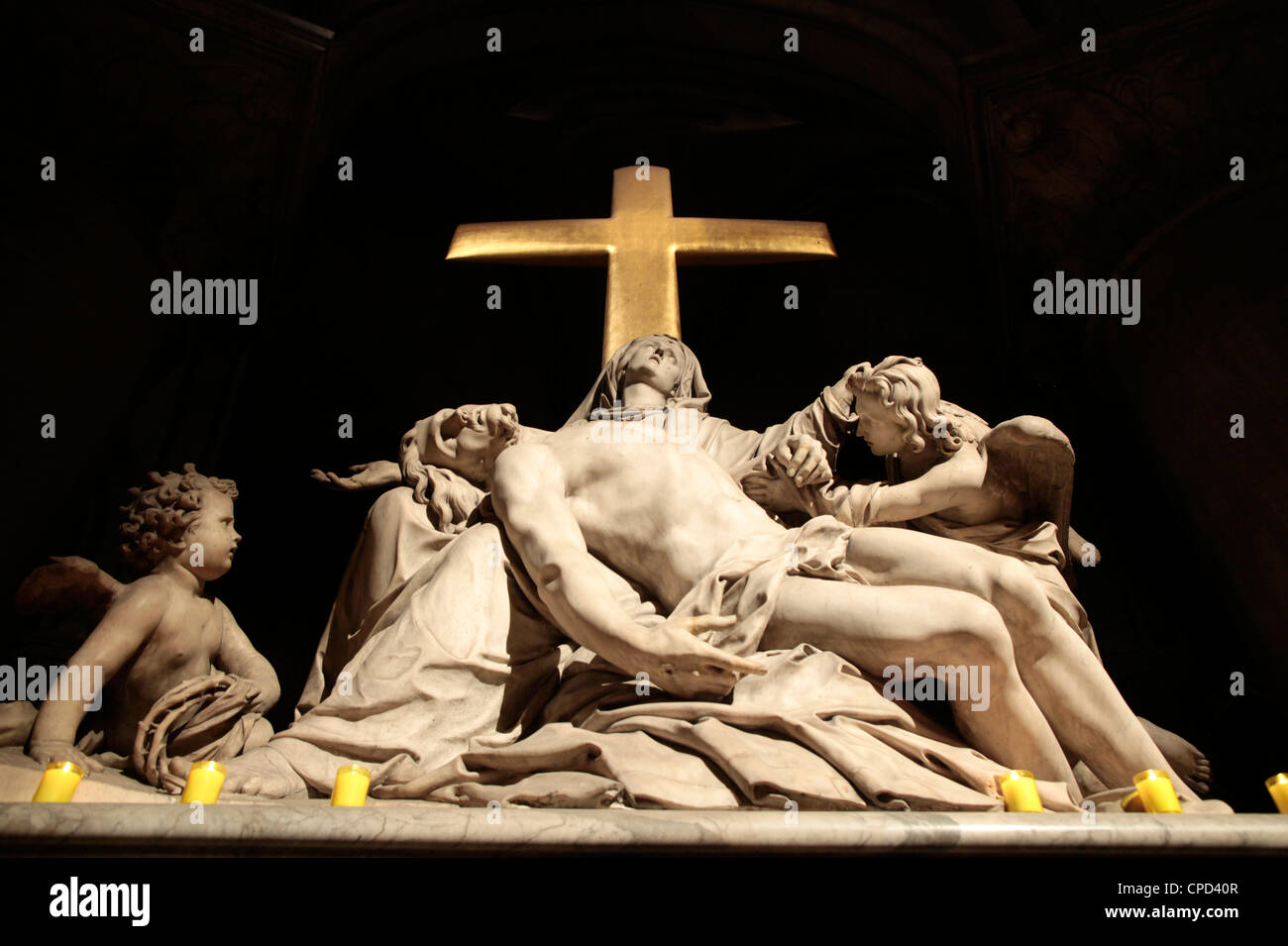 Pieta Skulptur in Notre-Dame de Paris Kathedrale, Paris, Frankreich, Europa Stockfoto