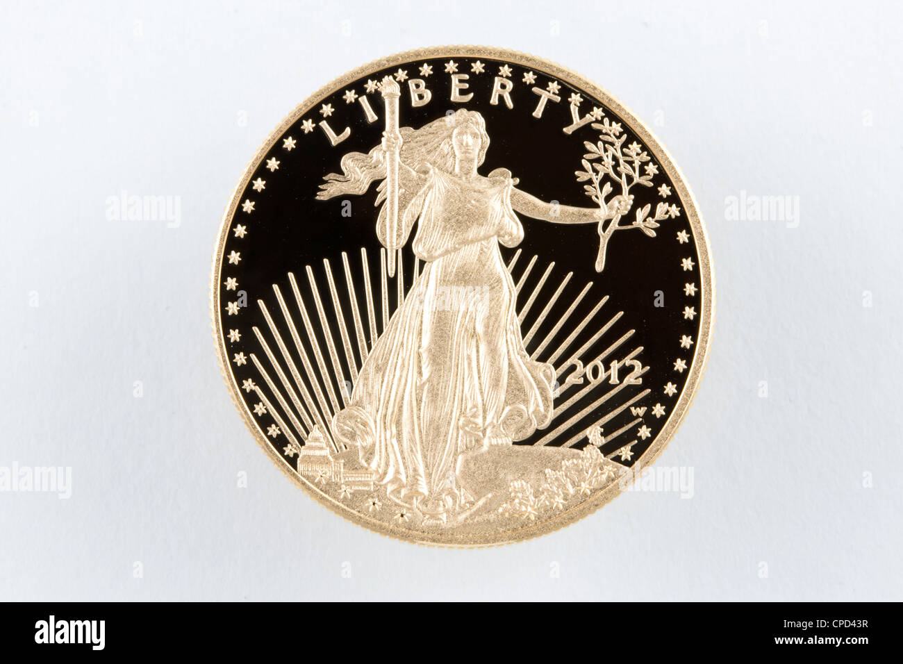$50 Goldmünze 1 Unze American Eagle Beweis Stockfoto