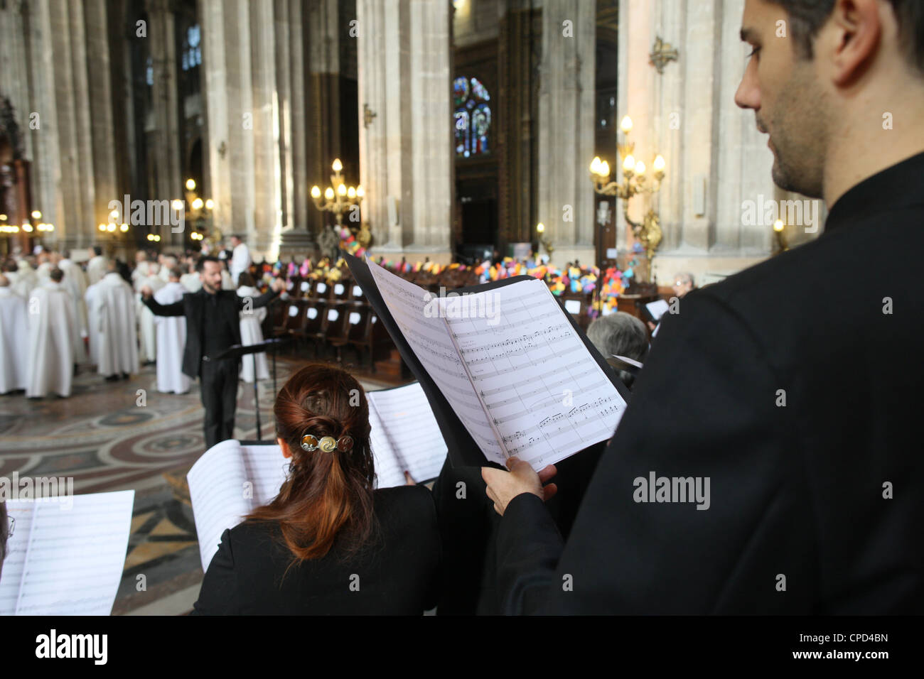 Chor in Eustache Kirche, Paris, Frankreich, Europa Stockfoto