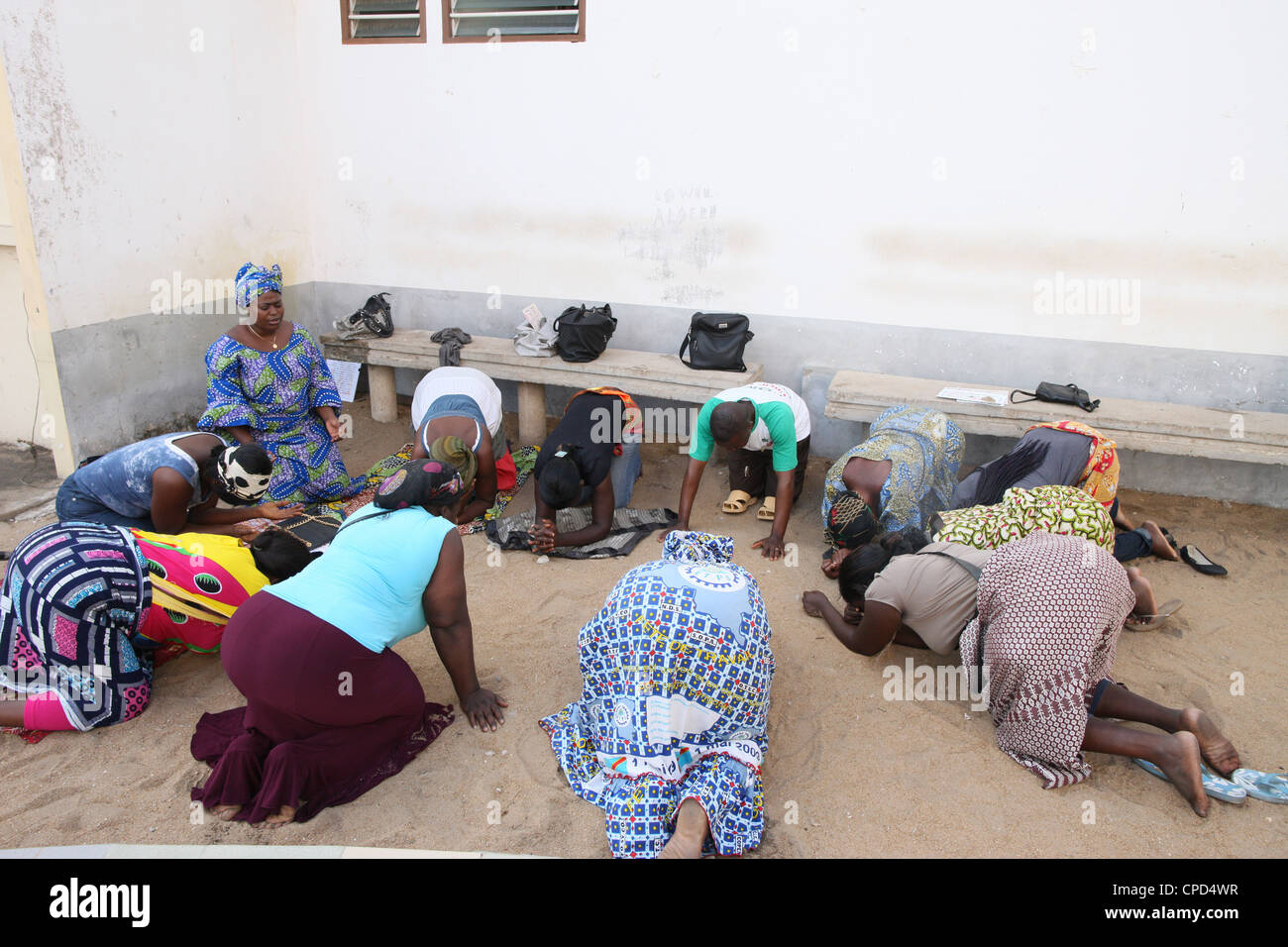 Gebet-Gruppe, Lome, Togo, West Afrika, Afrika Stockfoto