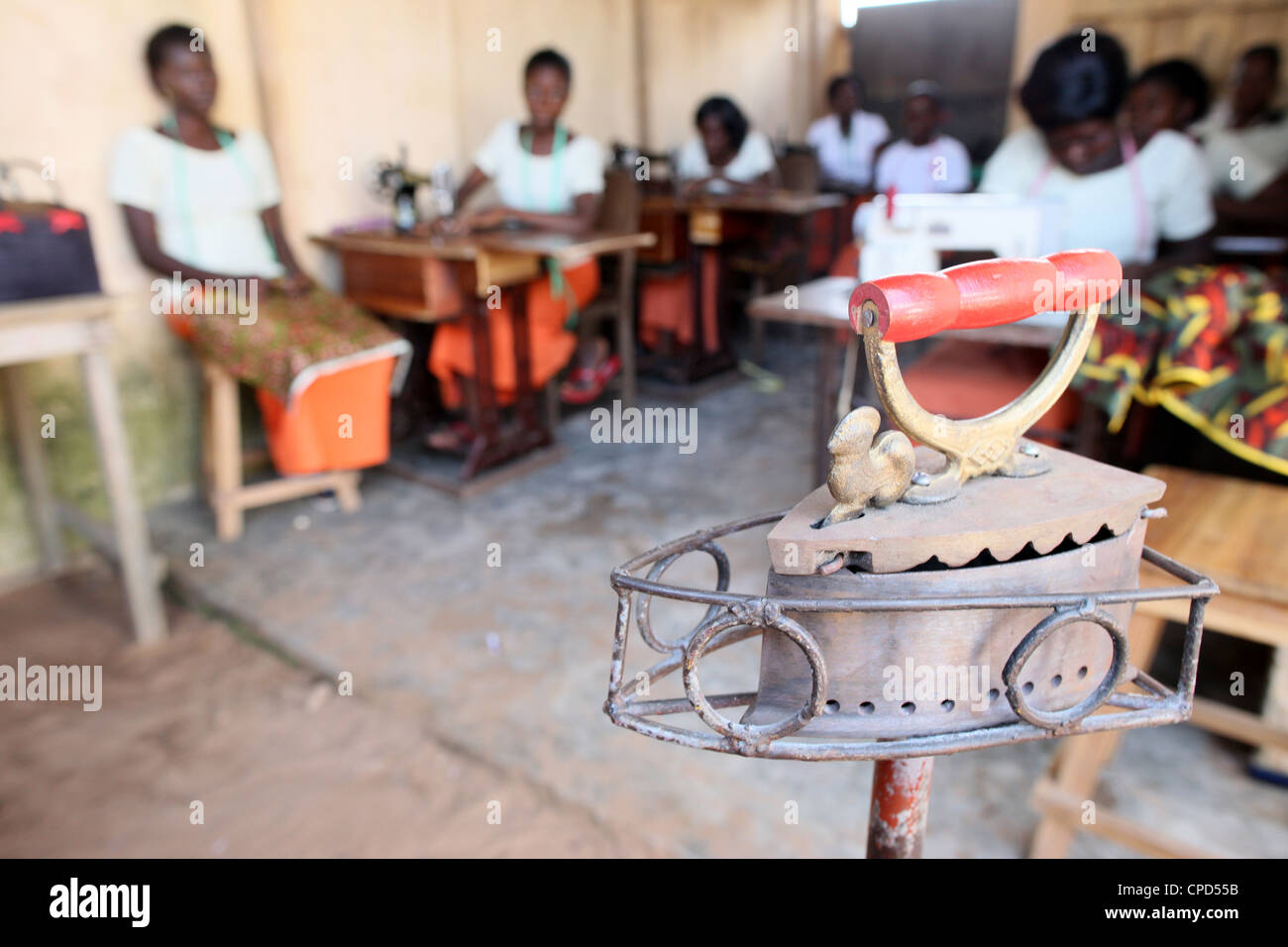 Schneiderei Werkstatt, Lome, Togo, West Afrika, Afrika Stockfoto