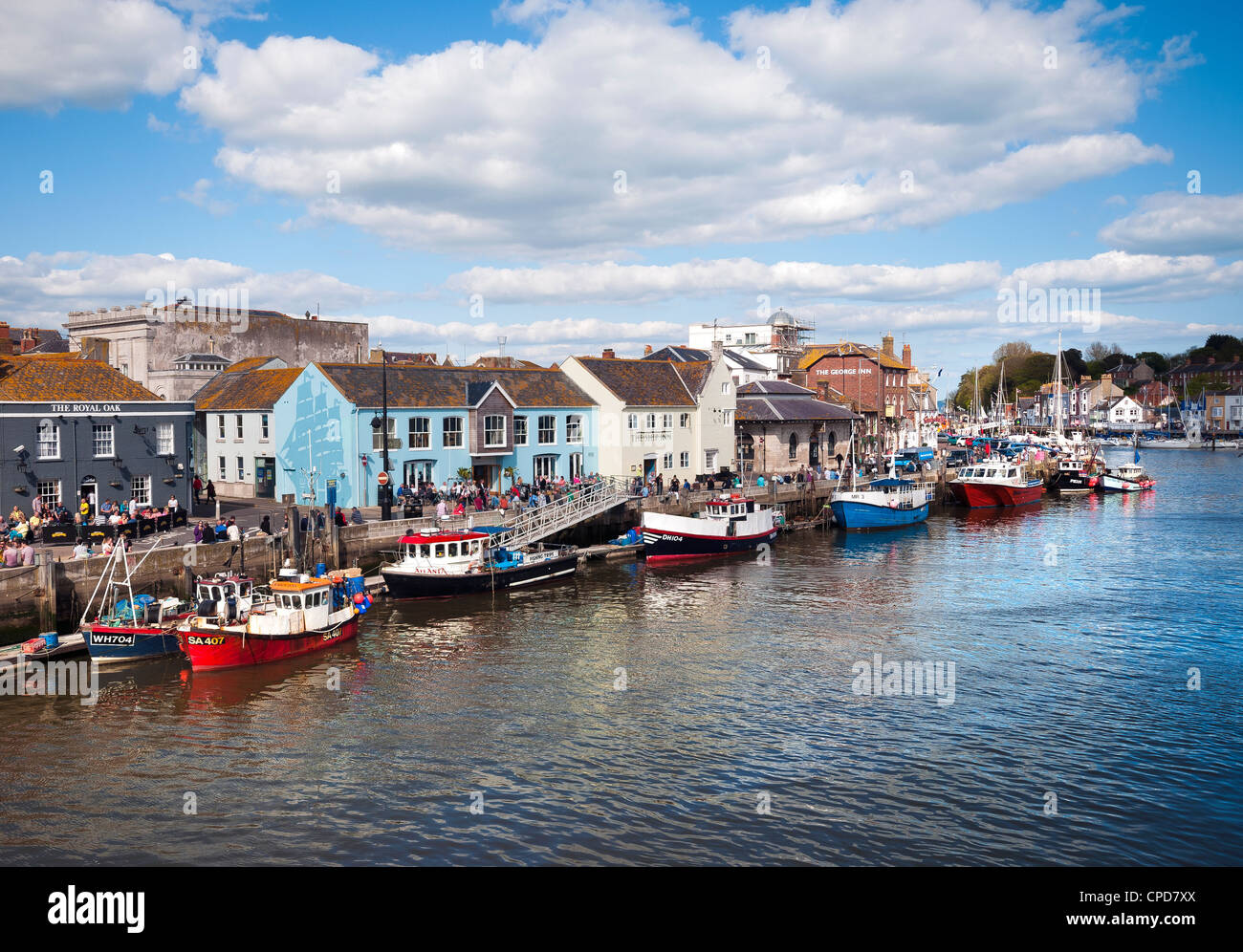 Weymouth Hafen, Custom House Quay, Dorset, England, Vereinigtes Königreich Stockfoto