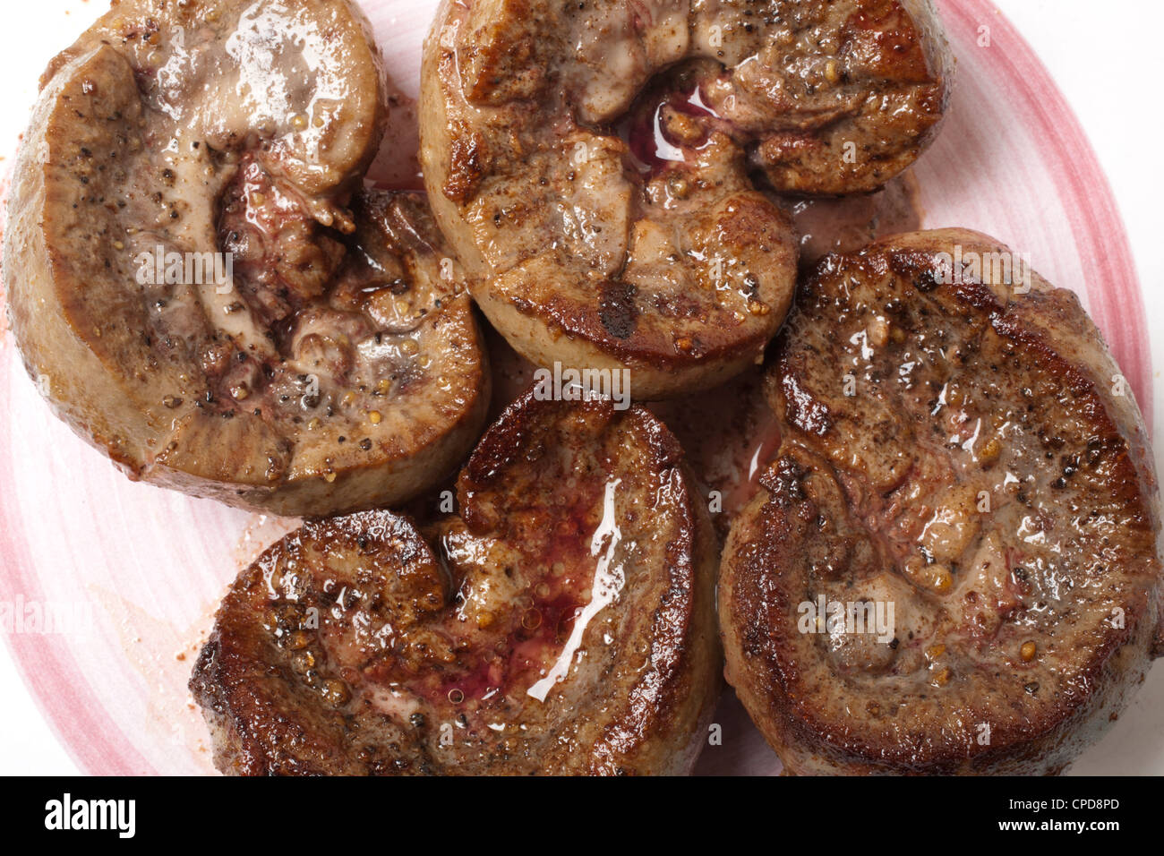 Pfanne gebraten Lamm Nieren Stockfoto