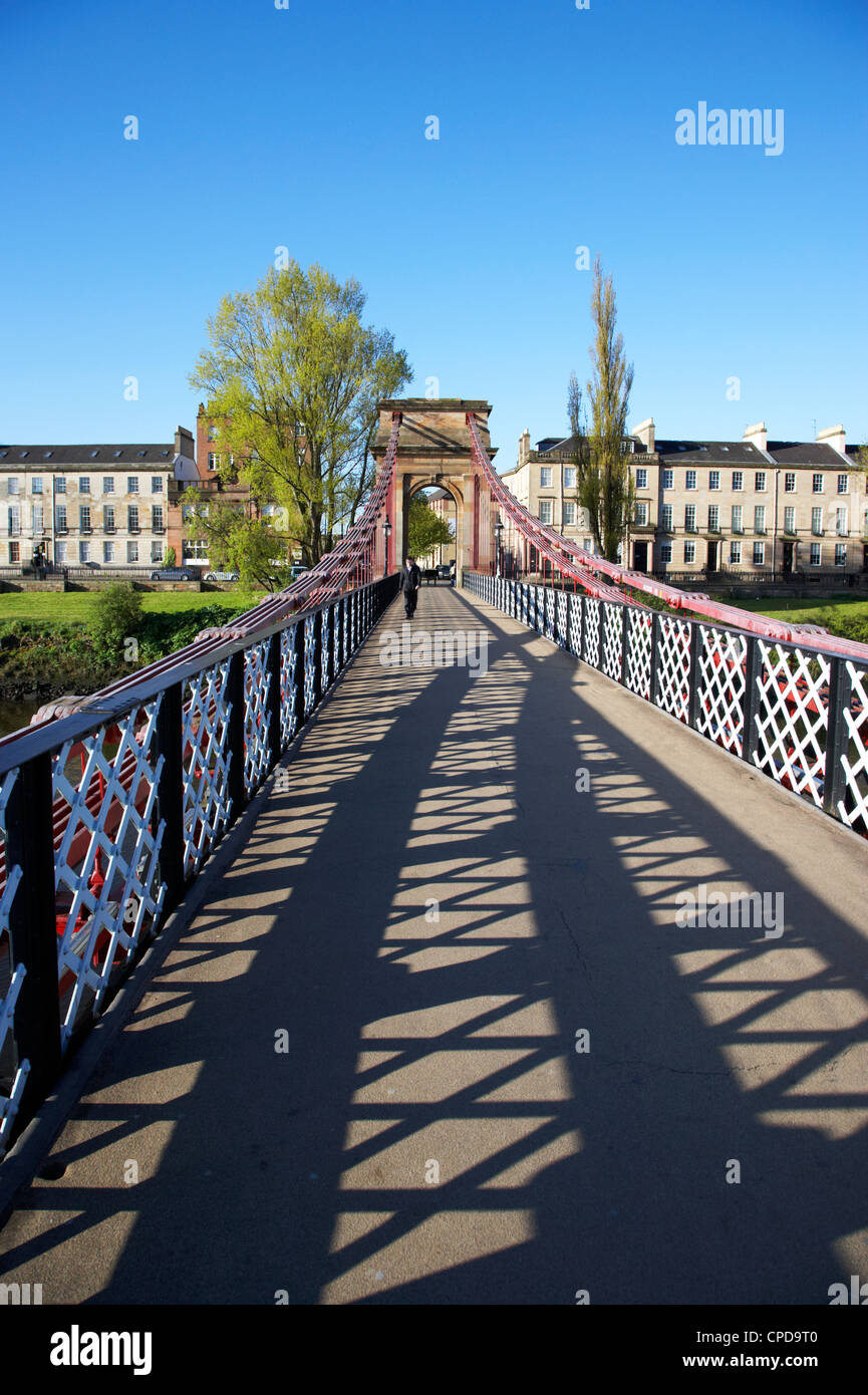 South Portland Street Hängebrücke über den Fluss Clyde-Glasgow-Schottland-Großbritannien Stockfoto