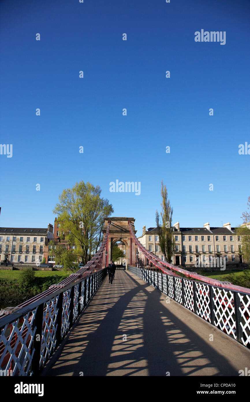 South Portland Street Hängebrücke über den Fluss Clyde-Glasgow-Schottland-Großbritannien Stockfoto