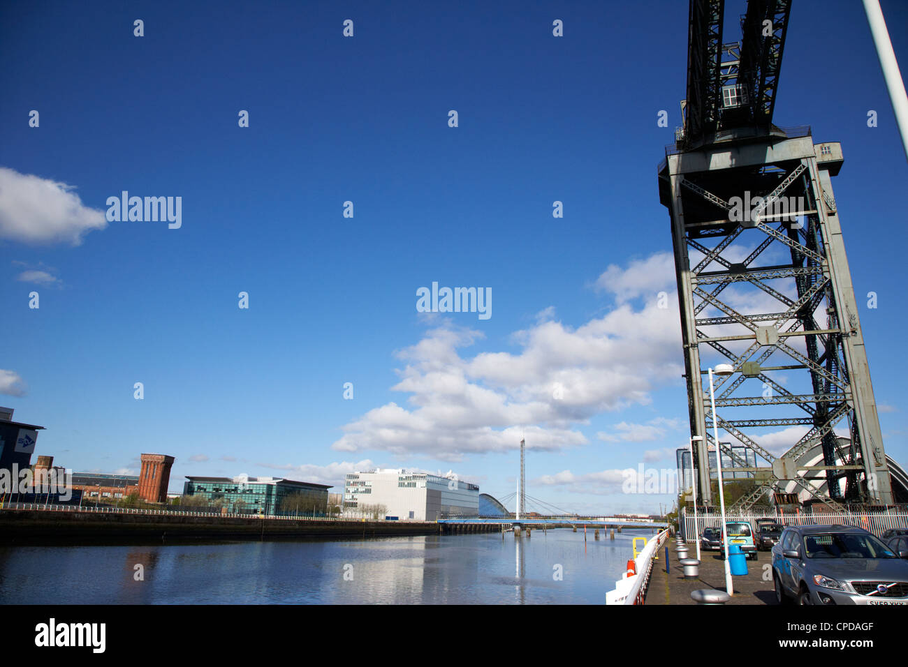 Finnieston Crane auf Stobcross Kai auf dem Fluss Clyde in Glasgow Schottland, Vereinigtes Königreich Stockfoto