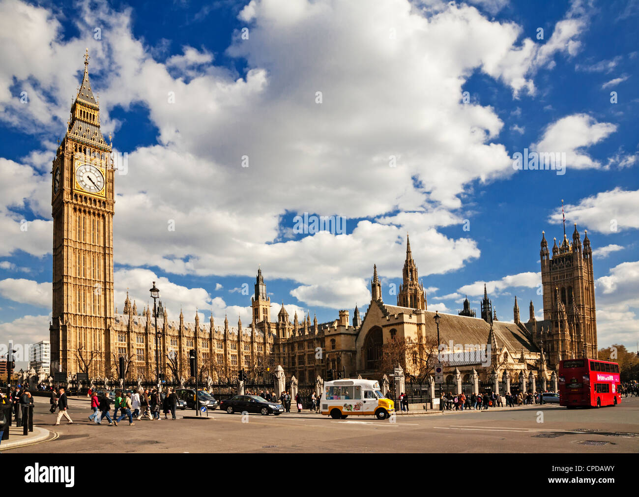 Der Palace of Westminster, britischen Parlamentsgebäude, London, England. Stockfoto