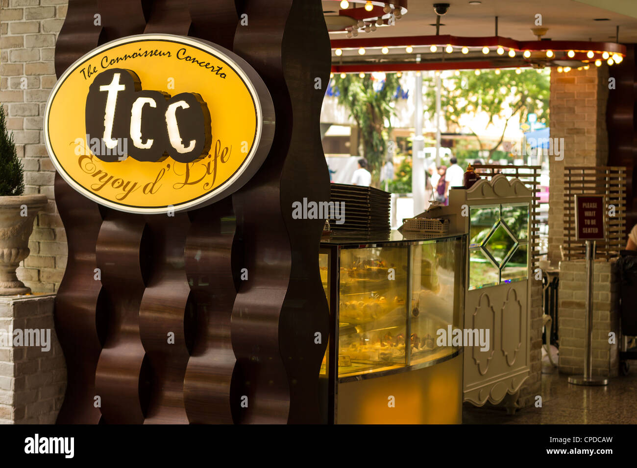 Der Kenner Concerto (Tcc) Kaffee-Haus am Orchard Road Singapur Stockfoto