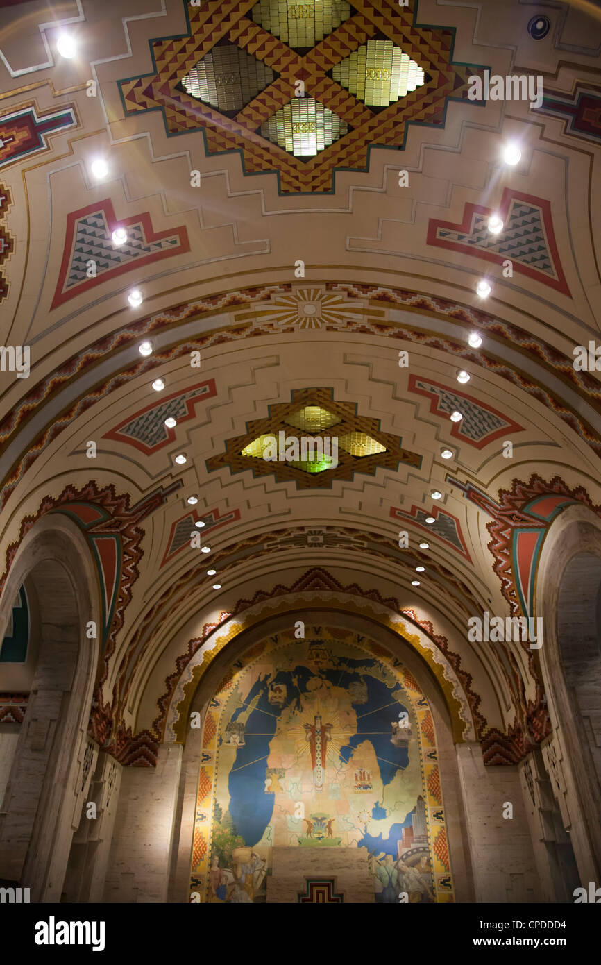 Art-Deco-Foyer des Guardian Building in Downtown Detroit, Michigan Stockfoto