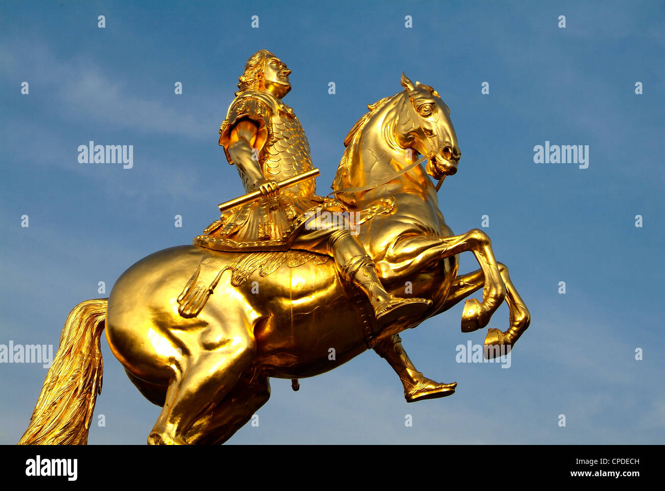 Goldener Reiter, Neustadter Markt, Dresden, Sachsen, Deutschland, Europa Stockfoto