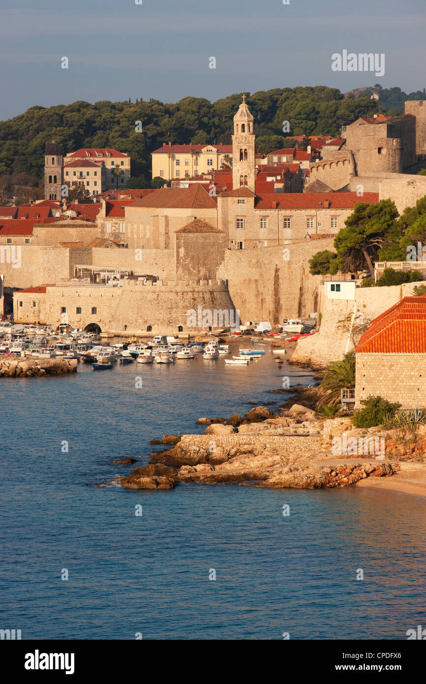 Altstadt im frühen Morgenlicht, UNESCO-Weltkulturerbe, Dubrovnik, Kroatien, Europa Stockfoto
