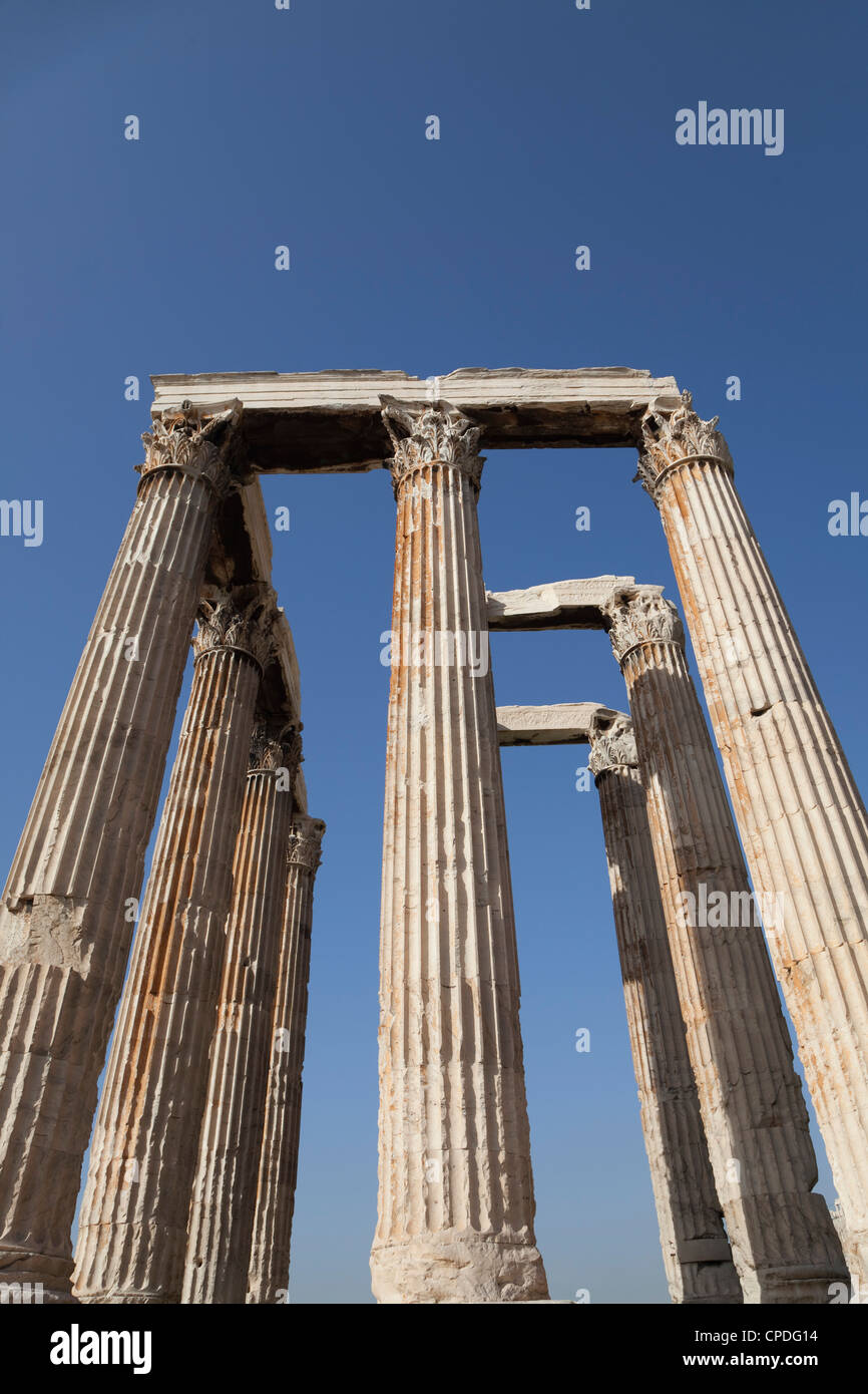 Tempel des Olympischen Zeus, Athen, Griechenland, Europa Stockfoto