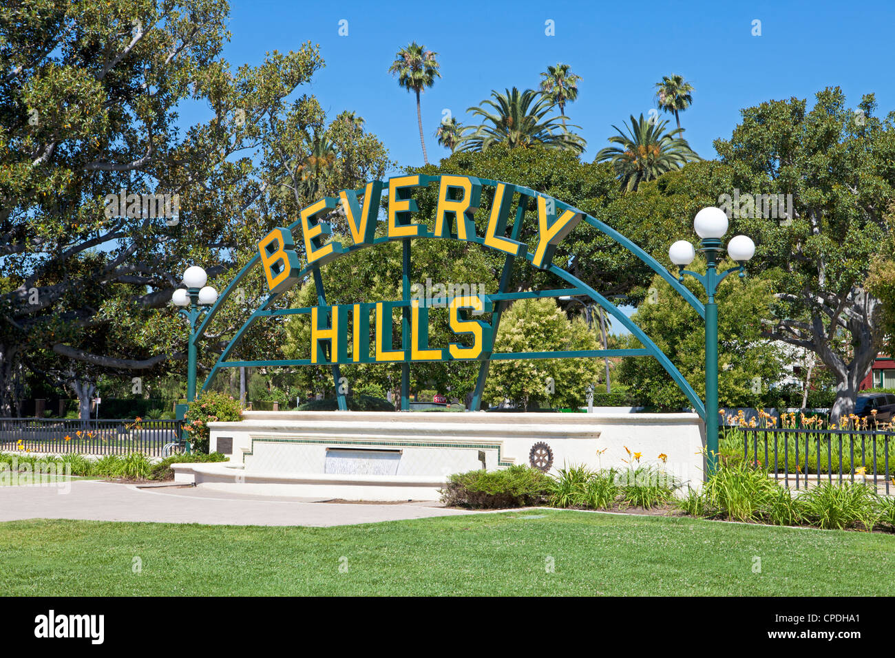 Beverly Hills Zeichen, Beverly Hills, Los Angeles, California, Vereinigte Staaten von Amerika, Nordamerika Stockfoto