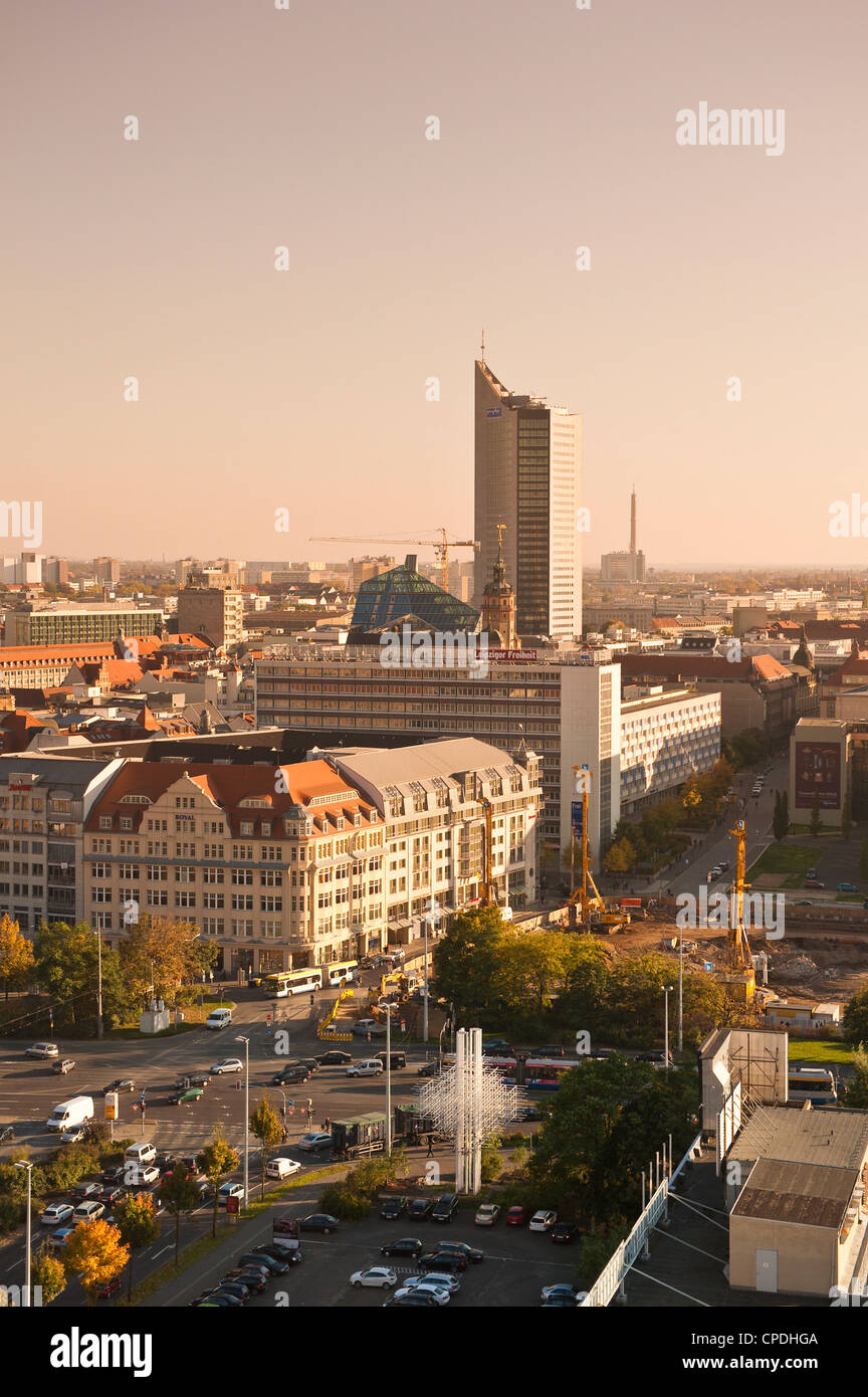 Skyline von Leipzig, Sachsen, Deutschland, Europa Stockfoto