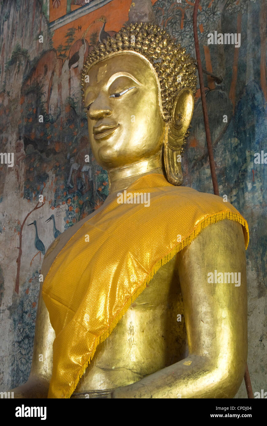 Sitzende Buddha-Statue, Wat Pak Huak, Luang Prabang, Laos, Indochina, Südostasien, Asien Stockfoto