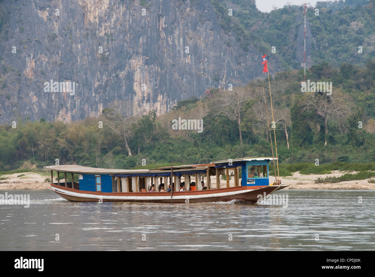 Bootstour auf dem Mekong River, Luang Prabang, Laos, Indochina, Südostasien, Asien Stockfoto