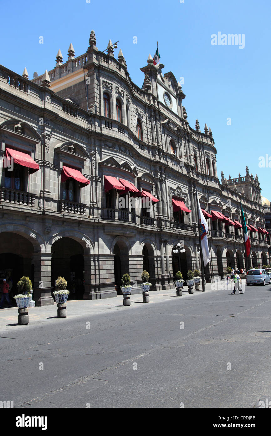 Palacio Municipal, Rathaus, Puebla, Altstadt, UNESCO-Weltkulturerbe, Bundesstaat Puebla, Mexiko, Nordamerika Stockfoto