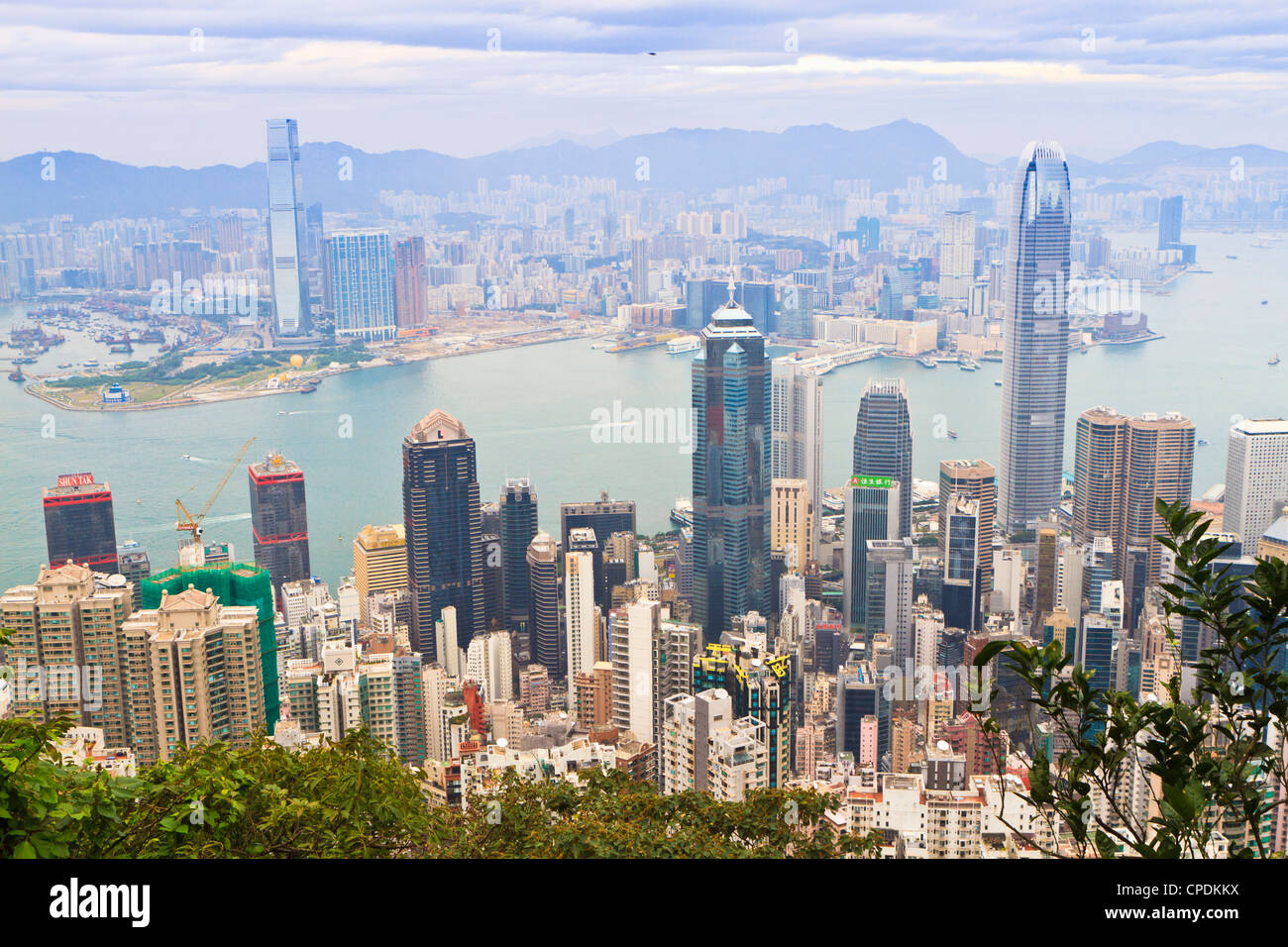 Stadtbild von Victoria Peak, Hong Kong, China, Asien Stockfoto