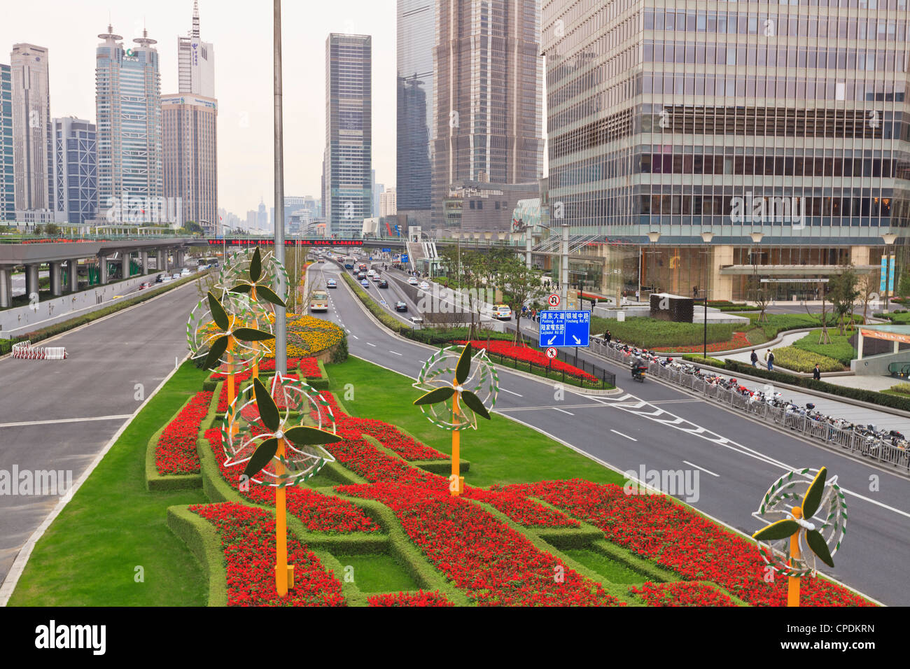 New Century Boulevard, Pudong, Shanghai, China, Asien Stockfoto