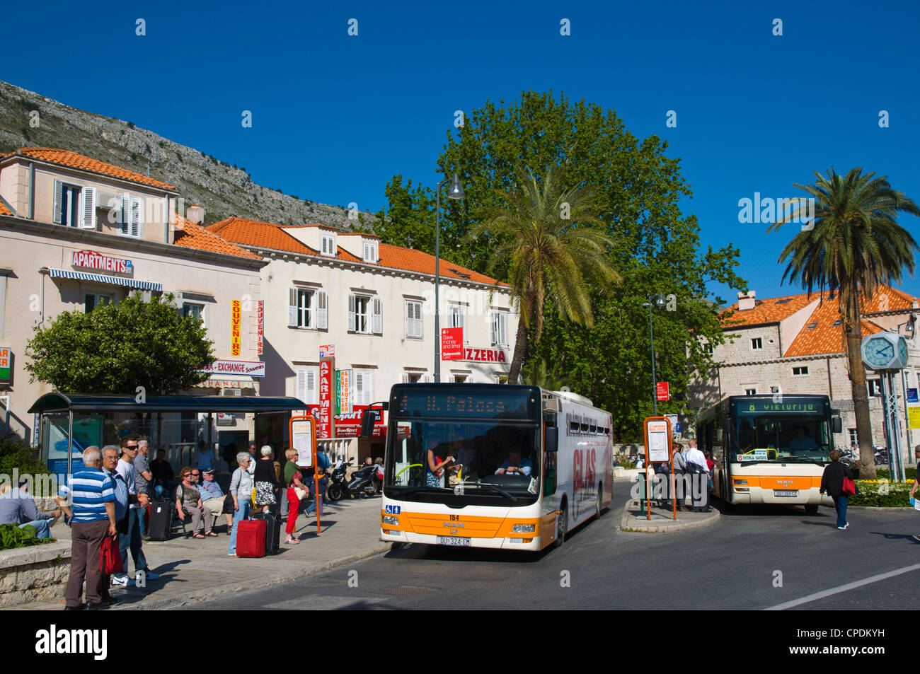 Bushaltestellen Brsalje quadratischen zentralen Stadt Dubrovnik Dalmatien Kroatien Europa Stockfoto