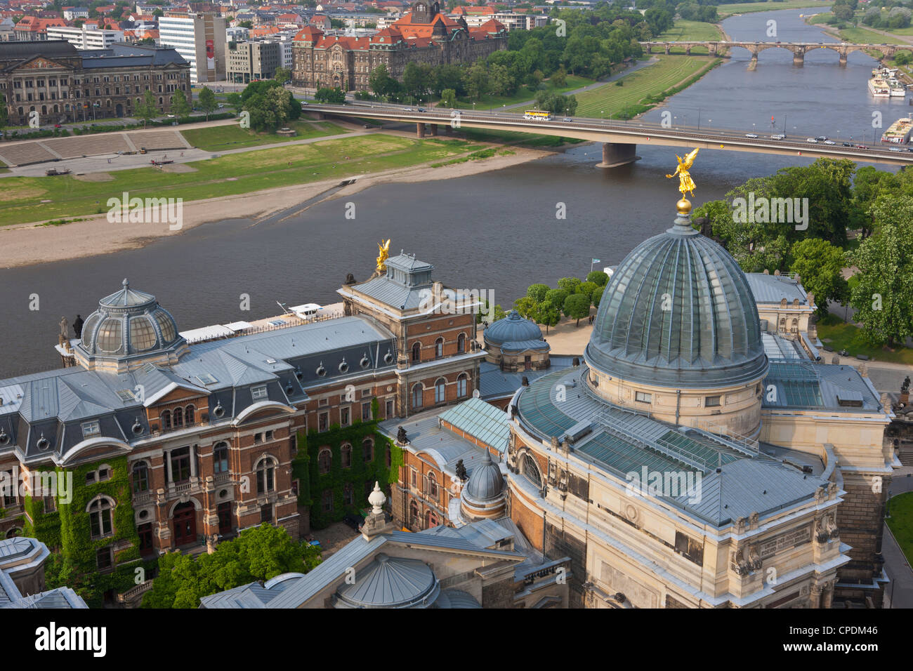 Blick über Dresden und die Elbe, Dresden, Sachsen, Deutschland, Europa Stockfoto