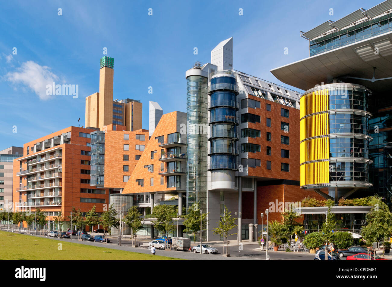 Daimler Büros, Einzelhandel und Wohnen Architekten - moderne Architektur Komplex auf linkräder, Potsdamer Platz, Berlin, Deutschland Stockfoto