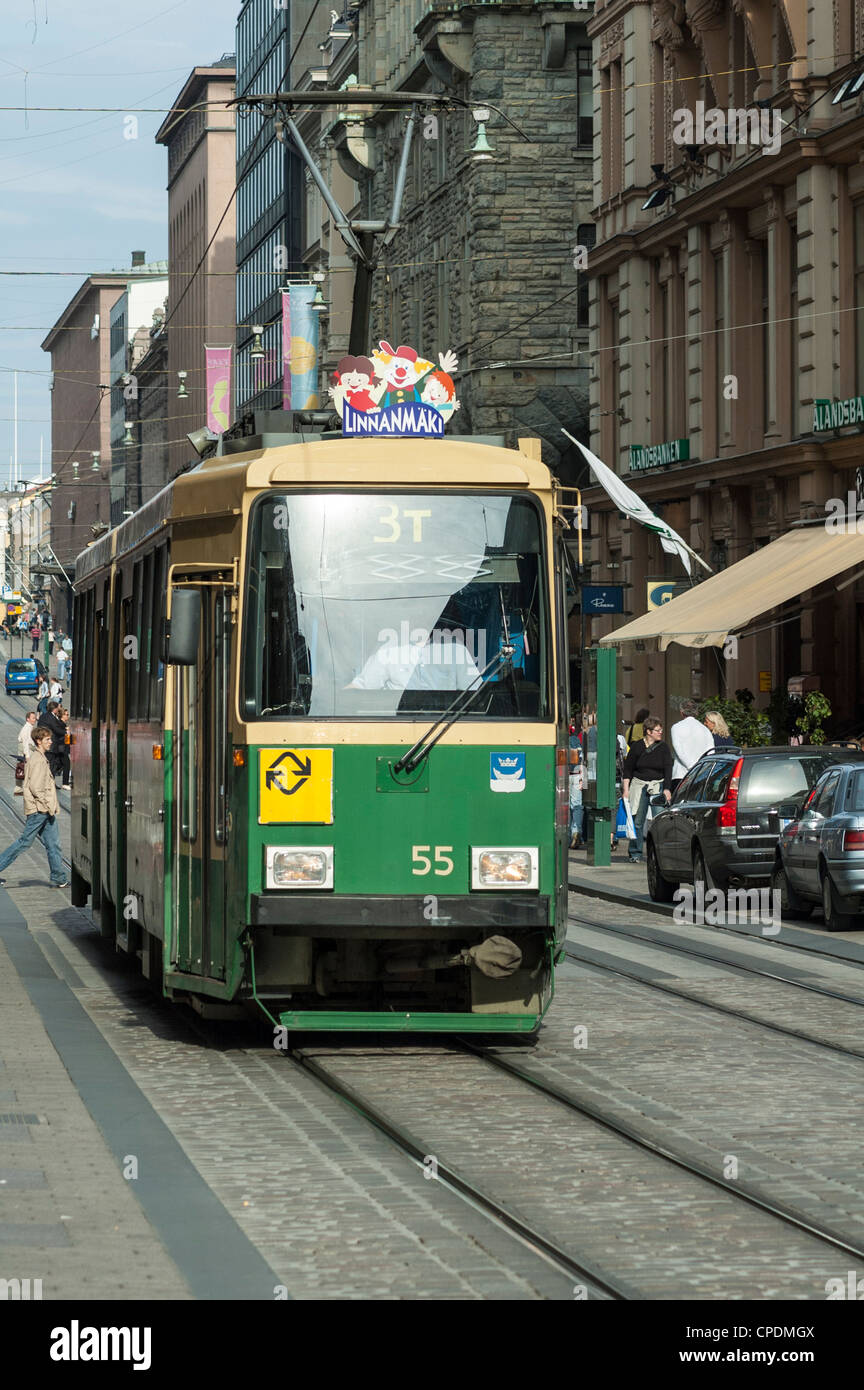 Straßenbahn in Helsinki, Finnland, Skandinavien, Europa Stockfoto