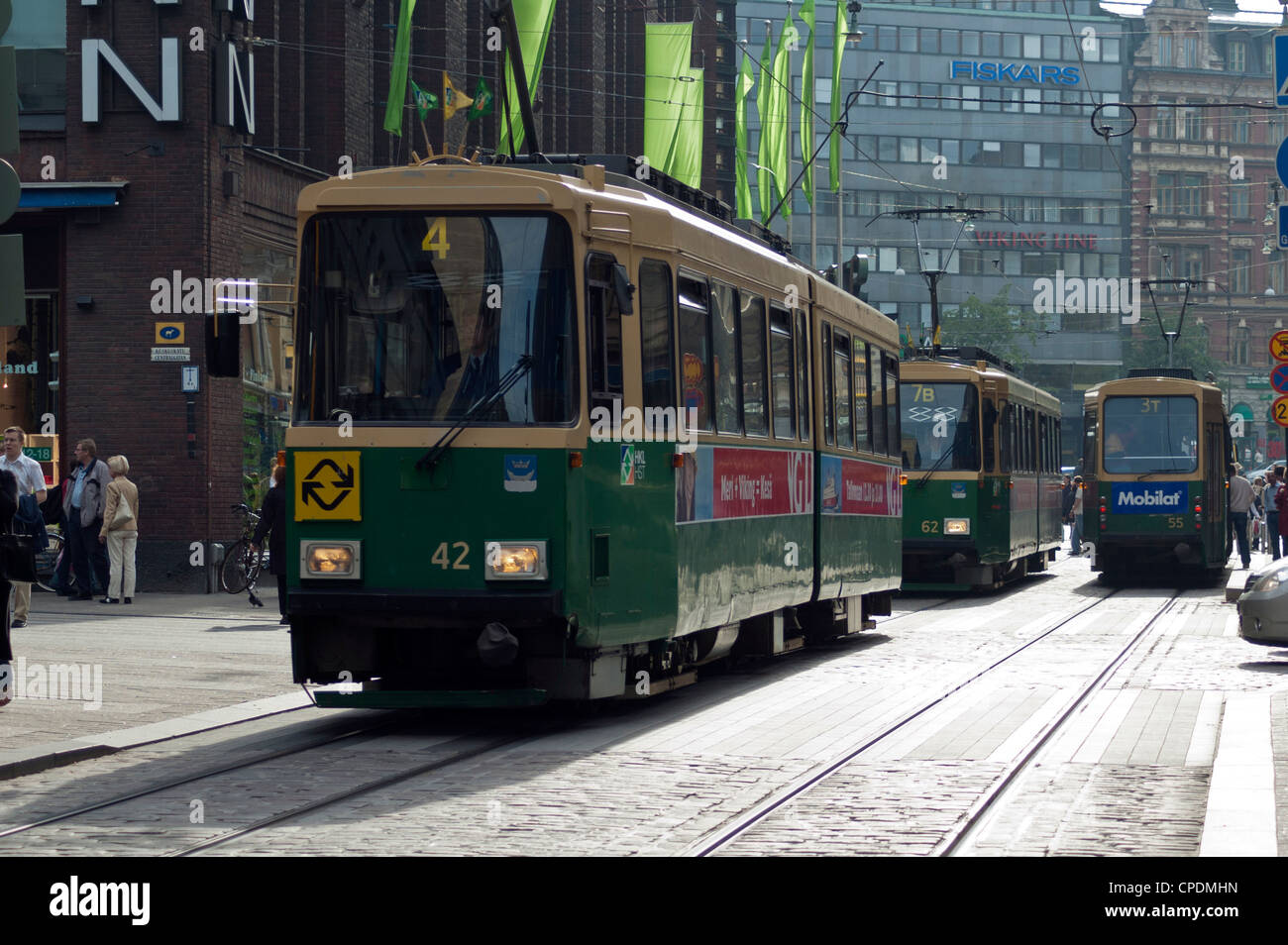 Straßenbahnen in Helsinki, Finnland, Skandinavien Stockfoto