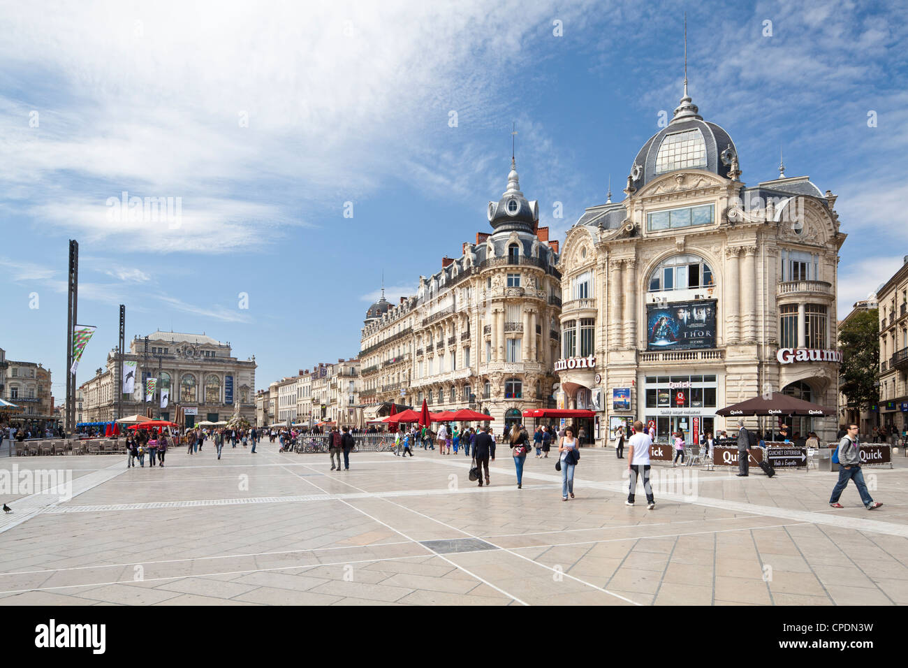 Die Place De La Comedie, Montpellier, Languedoc-Roussillon, Frankreich, Europa Stockfoto