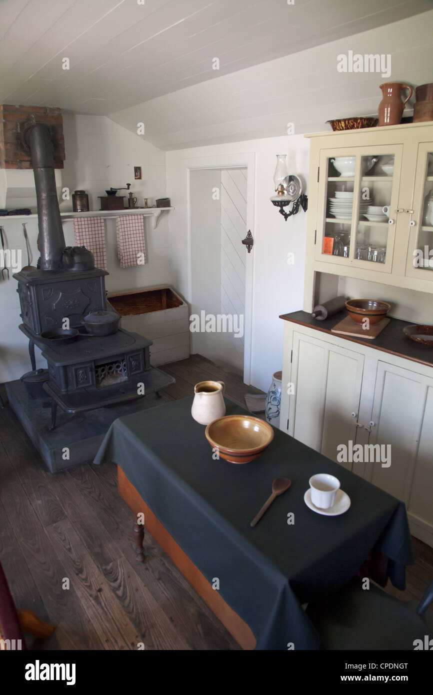 Küche im Haus wo Henry Ford geboren wurde und aufwuchs, Greenfield Village, Dearborn, Michigan Stockfoto