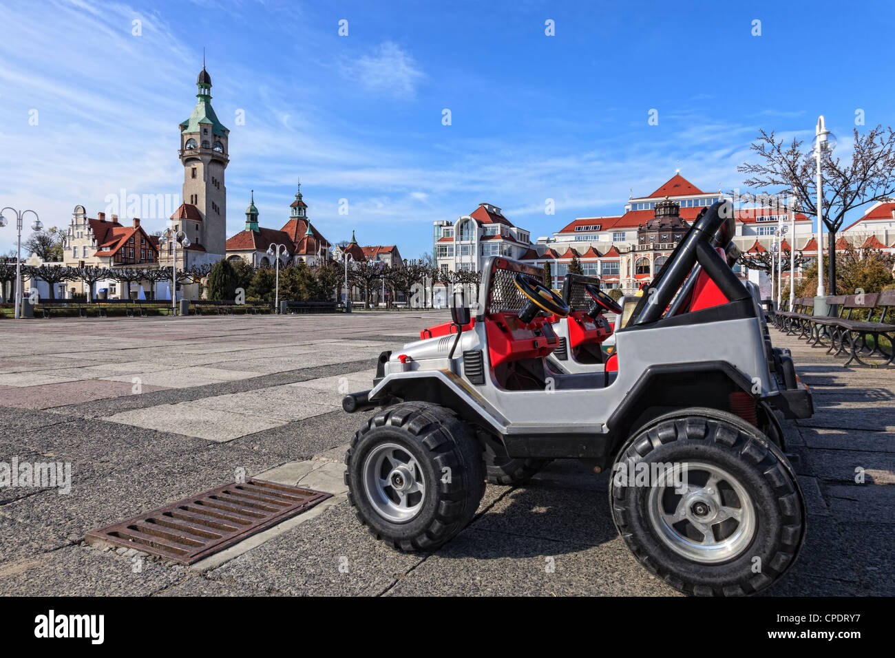 Stadt von Sopot vision Thrtown uff die Augen eines Kindes, Polen. Stockfoto