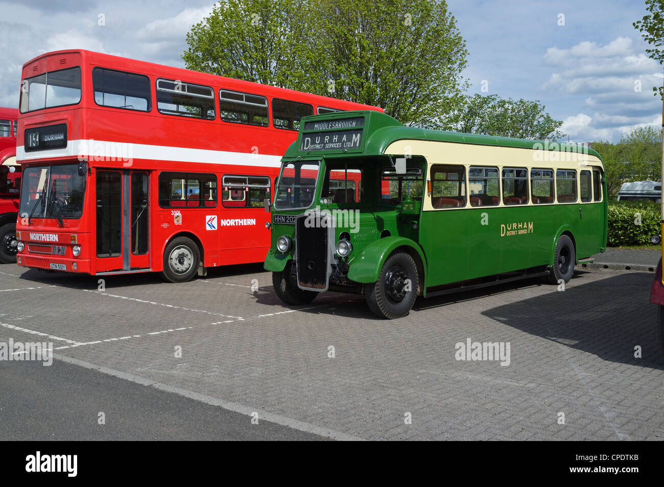Oldtimer Busse Stockfoto