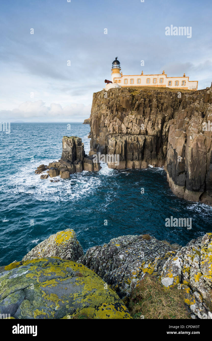 Landschaftlich Point Leuchtturm, Isle Of Skye, Schottland, UK Stockfoto