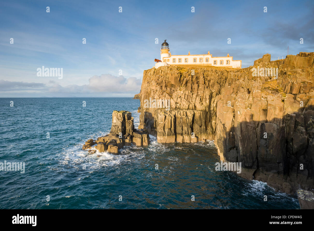 Landschaftlich Point Leuchtturm, Isle Of Skye, Schottland, UK Stockfoto