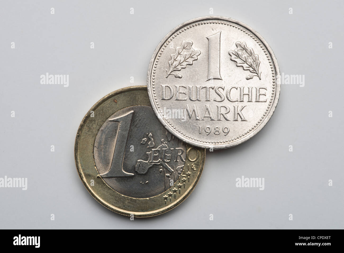 die Krise des Euro. Die Powewr der deutschen Wirtschaft Stockfoto