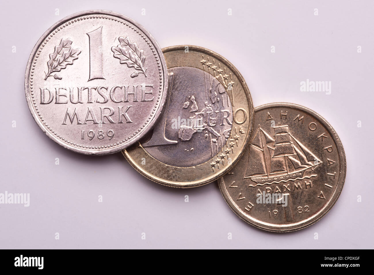 Wirtschaftskrise in Griechenland, die Zukunft des Euro. Stockfoto