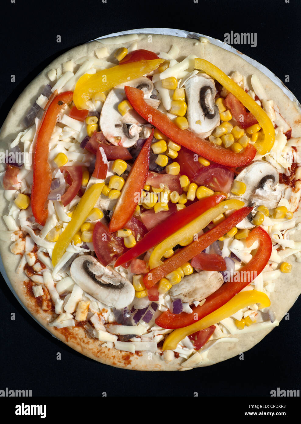 Pflanzliche Rohstoffe höchsten Deep Pan Pizza Stockfoto